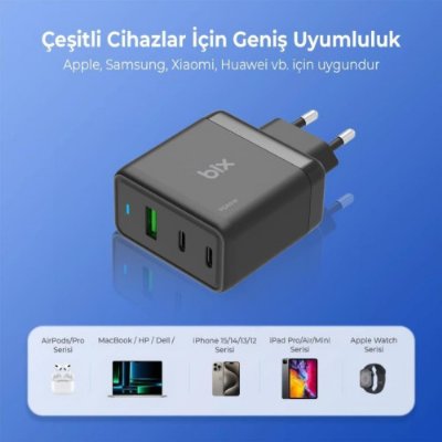Bix BX65GD 65 W PD Şarj Adaptörü Teşhir