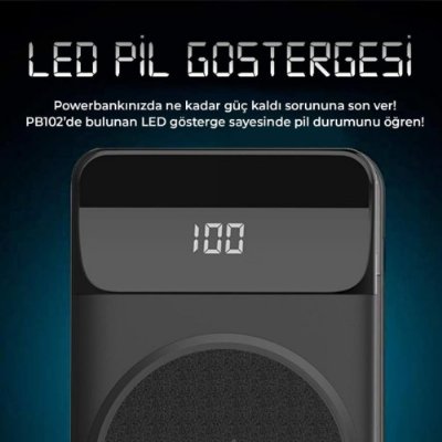 Bix PB102 Beyaz 10000 mAh Hızlı Şarj Kablosuz Powerbank Outlet