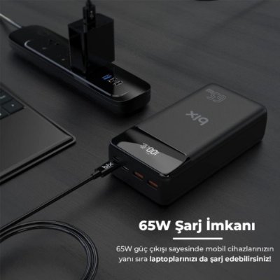 Bix PB301 Beyaz 30000 mAh Hızlı Şarj Powerbank Outlet
