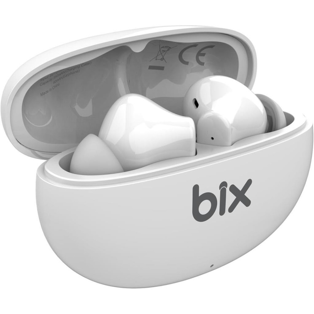 Bix TW1 Soundcraft ANC & ENC Aktif Gürültü Önleyici, Şeffaf Mod, Bluetooth 5.2 Suya Dayanıklı IPX4, iOS Android için Kulak içi TWS Kulaklık Beyaz Teşhir