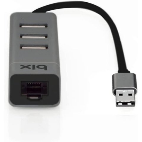 Bix BX03HB 4in1 USB Hub 1Gbps Ethernet, 3x USB 2.0 Macbook, iMac / Windows Uyumlu Çoklayıcı Adaptör