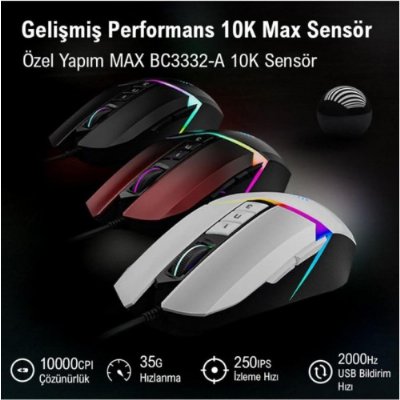 Bloody W60 Max Kırmızı RGB Optik Kablolu Oyuncu Mouse