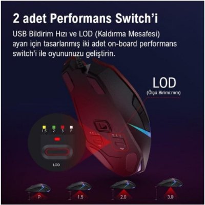 Bloody W60 Max Kırmızı RGB Optik Kablolu Oyuncu Mouse