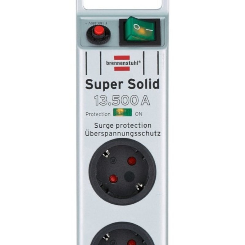 Brennenstuhl Super Solid Surge Protection 13.500 mAh Anahtarlı 8'li 2.5 m Akım Korumalı Priz