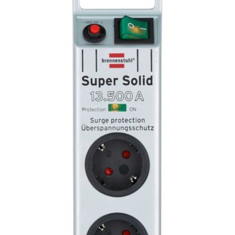 Brennenstuhl Super Solid Surge Protection 13.500 mAh Anahtarlı 8'li 2.5 m Akım Korumalı Priz