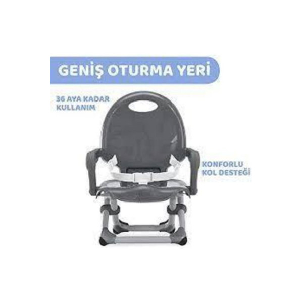 Chicco Pocket Snack Yükseltici Mama Sandalyesi Dark Grey 