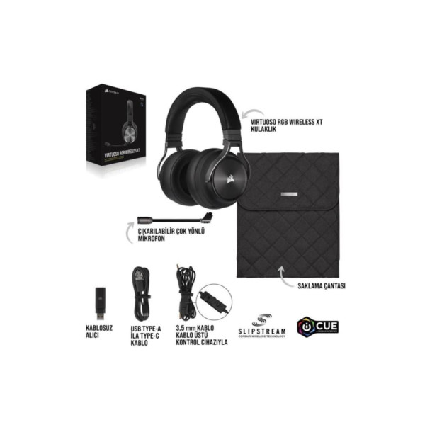 Corsair Virtuoso RGB Wireless XT CA-9011188-EU Kablolu/Kablosuz Kulak Üstü Oyuncu Kulaklığı Outlet