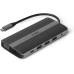 Dark USB 3.1 Gen1 Type C 12 in 1 Ethernet/USB-C & USB-C PD / 2xHDMI / VGA/TF SD Kart Okuyucu / 3xUSB 3.0 / Kulaklık Çoklayıcı - Teşhir
