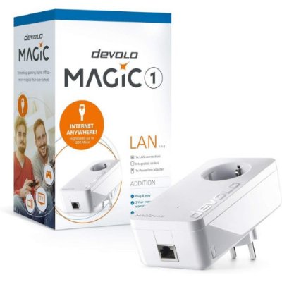 Devolo Magic 1 LAN (1-1-1) Ek Adaptörü I Mesh Wi-Fi I Powerline: 1.200 Mbps I WiFi Menzil Genişletici I Access Point I Tak Çalıştır