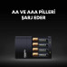Duracell CEF 14 Pil Şarj Aleti 1300 mAh AA 2'li Şarj Edilebilir Pil