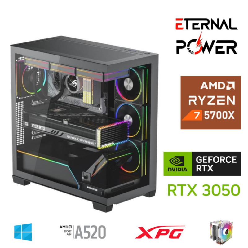 ETERNAL POWER RYZEN 7 5700X 32G DDR4 1TB M.2 RTX3050 A520 T650W ETERNAL POWER RYZEN 7 5700X 32G DDR4 1TB M.2 RTX3050 A520 T650W