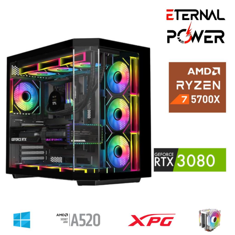 ETERNAL POWER RYZEN 7 5700X 32G DDR4 1TB M.2 RTX3080 A520 A650W ETERNAL POWER RYZEN 7 5700X 32G DDR4 1TB M.2 RTX3080 A520 A650W