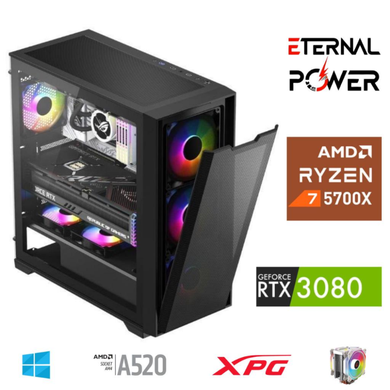 E.POWER RYZEN 7 5700X 32G DDR4 1TB M.2 RTX3080 A520 M650W