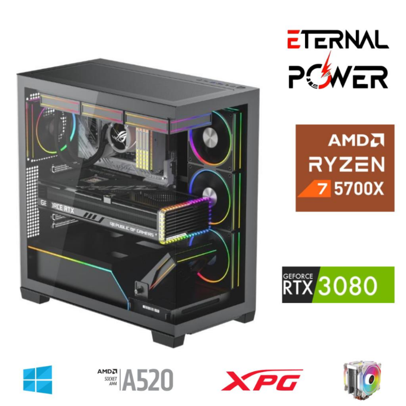 ETERNAL POWER RYZEN 7 5700X 32G DDR4 1TB M.2 RTX3080 A520 T650W ETERNAL POWER RYZEN 7 5700X 32G DDR4 1TB M.2 RTX3080 A520 T650W