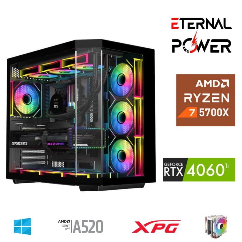 ETERNAL POWER RYZEN 7 5700X 32G DDR4 1TB M.2 RTX4060Ti A520 A650W ETERNAL POWER RYZEN 7 5700X 32G DDR4 1TB M.2 RTX4060Ti A520 A650W