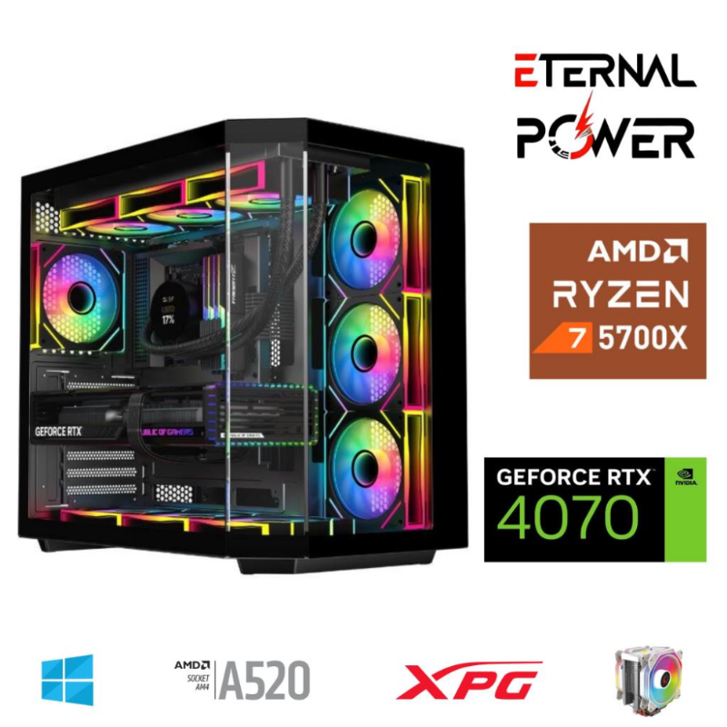 ETERNAL POWER RYZEN 7 5700X 32G DDR4 1TB M.2 RTX4070 A520 A750W ETERNAL POWER RYZEN 7 5700X 32G DDR4 1TB M.2 RTX4070 A520 A750W
