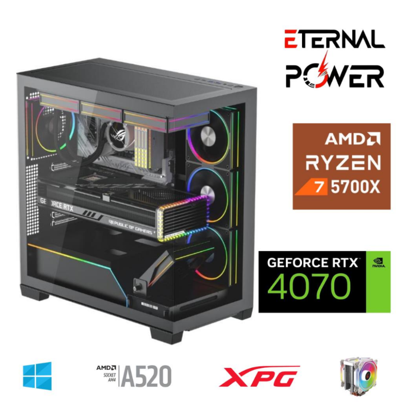 ETERNAL POWER RYZEN 7 5700X 32G DDR4 1TB M.2 RTX4070 A520 T750W ETERNAL POWER RYZEN 7 5700X 32G DDR4 1TB M.2 RTX4070 A520 T750W