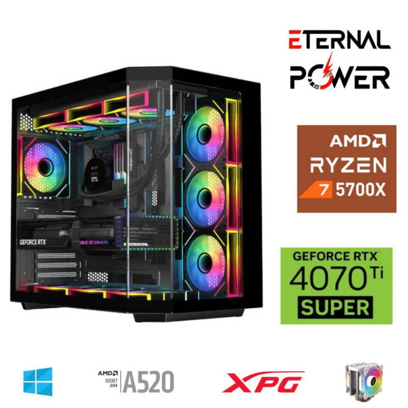 ETERNAL POWER RYZEN 7 5700X 32G DDR4 1TB M.2 RTX4070Ti Super A520 A750W ETERNAL POWER RYZEN 7 5700X 32G DDR4 1TB M.2 RTX4070Ti Super A520 A750W