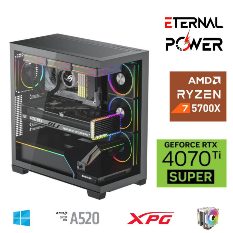ETERNAL POWER RYZEN 7 5700X 32G DDR4 1TB M.2 RTX4070Ti Super A520 T750W ETERNAL POWER RYZEN 7 5700X 32G DDR4 1TB M.2 RTX4070Ti Super A520 T750W