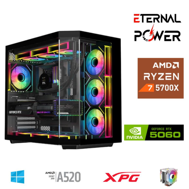 ETERNAL POWER RYZEN 7 5700X 32G DDR4 1TB M.2 RTX5060 A520 A650W ETERNAL POWER RYZEN 7 5700X 32G DDR4 1TB M.2 RTX5060 A520 A650W