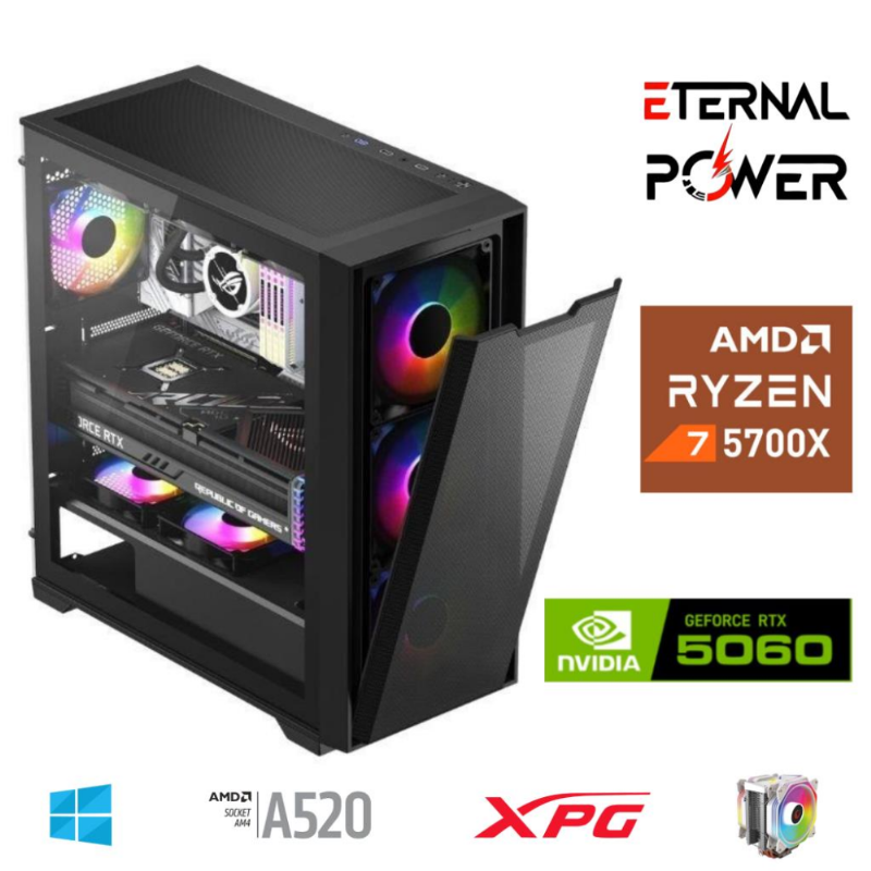 ETERNAL POWER RYZEN 7 5700X 32G DDR4 1TB M.2 RTX5060 A520 M650W ETERNAL POWER RYZEN 7 5700X 32G DDR4 1TB M.2 RTX5060 A520 M650W