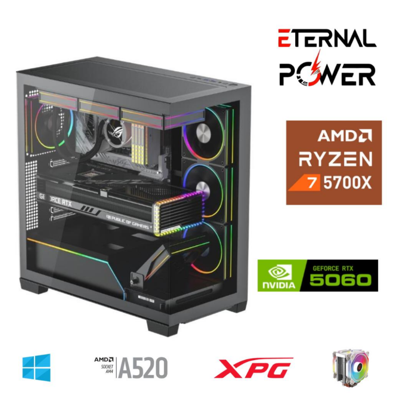 ETERNAL POWER RYZEN 7 5700X 32G DDR4 1TB M.2 RTX5060 A520 T650W ETERNAL POWER RYZEN 7 5700X 32G DDR4 1TB M.2 RTX5060 A520 T650W