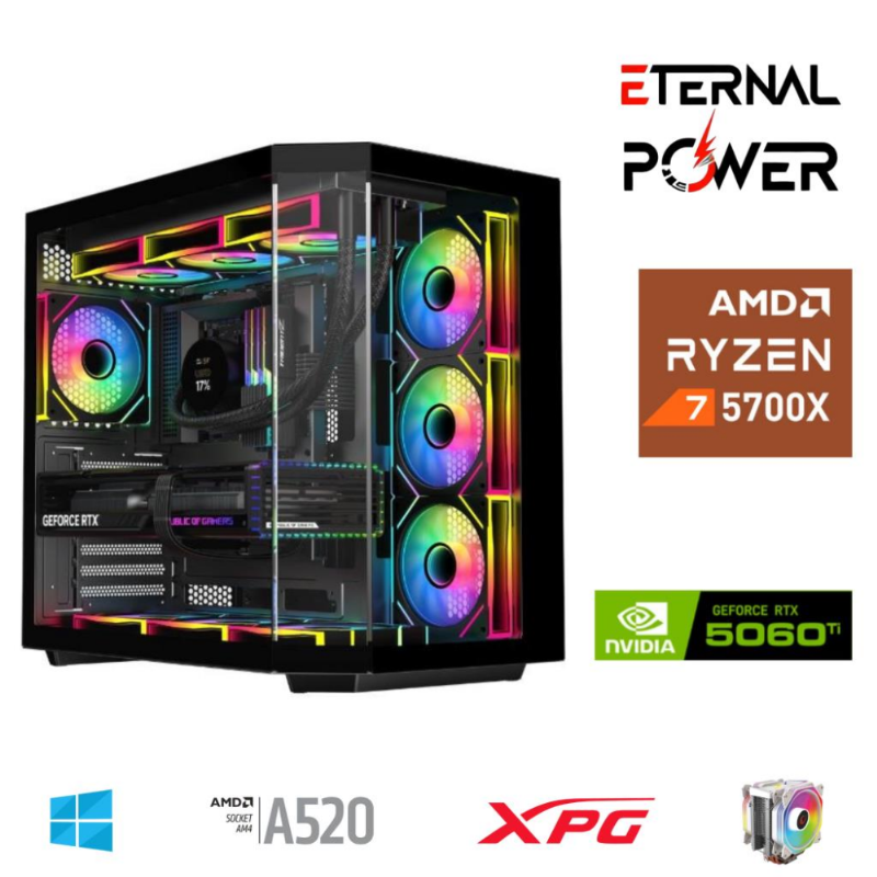 ETERNAL POWER RYZEN 7 5700X 32G DDR4 1TB M.2 RTX5060Ti A520 A650W ETERNAL POWER RYZEN 7 5700X 32G DDR4 1TB M.2 RTX5060Ti A520 A650W