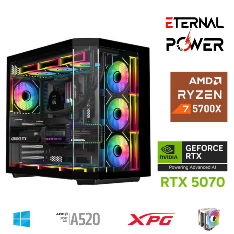 ETERNAL POWER RYZEN 7 5700X 32G DDR4 1TB M.2 RTX5070 A520 A750W ETERNAL POWER RYZEN 7 5700X 32G DDR4 1TB M.2 RTX5070 A520 A750W