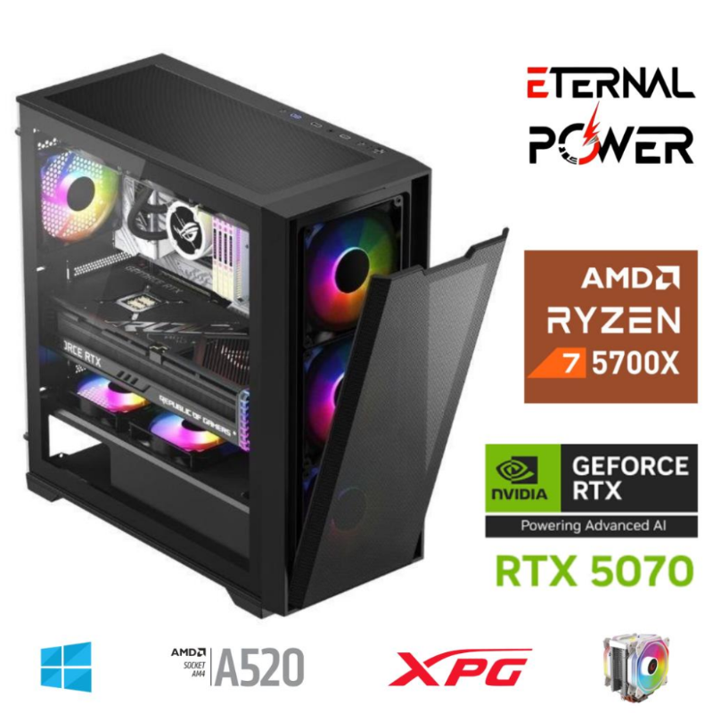 ETERNAL POWER RYZEN 7 5700X 32G DDR4 1TB M.2 RTX5070 A520 M750W ETERNAL POWER RYZEN 7 5700X 32G DDR4 1TB M.2 RTX5070 A520 M750W