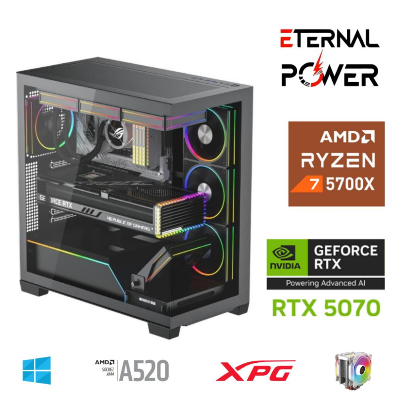 ETERNAL POWER RYZEN 7 5700X 32G DDR4 1TB M.2 RTX5070 A520 T750W ETERNAL POWER RYZEN 7 5700X 32G DDR4 1TB M.2 RTX5070 A520 T750W