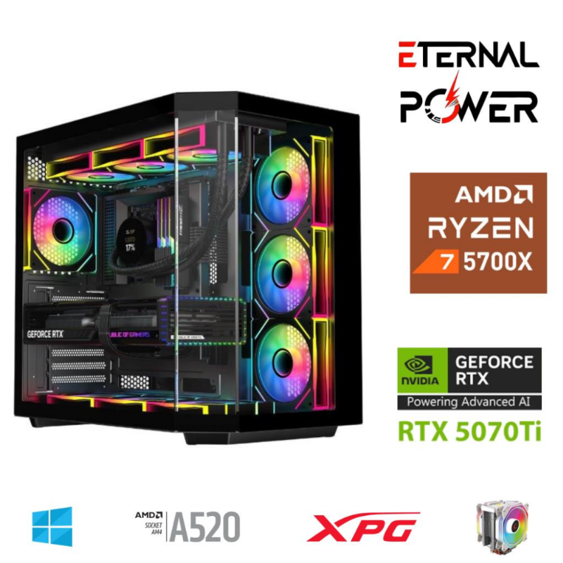 ETERNAL POWER RYZEN 7 5700X 32G DDR4 1TB M.2 RTX5070Ti A520 A750W ETERNAL POWER RYZEN 7 5700X 32G DDR4 1TB M.2 RTX5070Ti A520 A750W