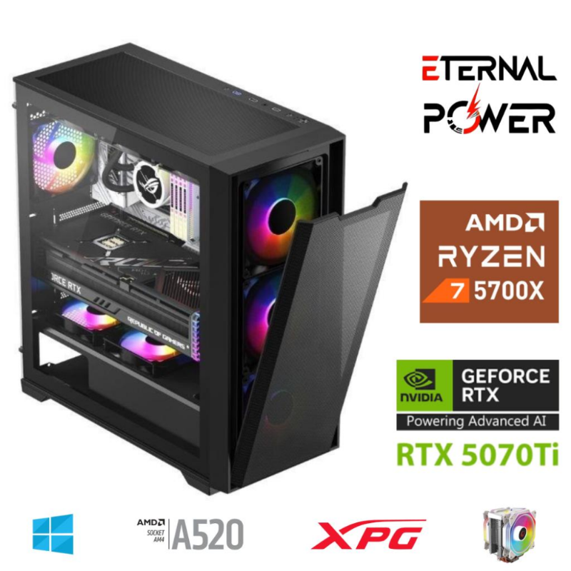 ETERNAL POWER RYZEN 7 5700X 32G DDR4 1TB M.2 RTX5070Ti A520 M750W ETERNAL POWER RYZEN 7 5700X 32G DDR4 1TB M.2 RTX5070Ti A520 M750W