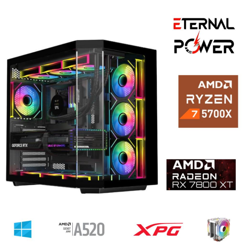 ETERNAL POWER RYZEN 7 5700X 32G DDR4 1TB M.2 RX7800XT A520 A650W ETERNAL POWER RYZEN 7 5700X 32G DDR4 1TB M.2 RX7800XT A520 A650W