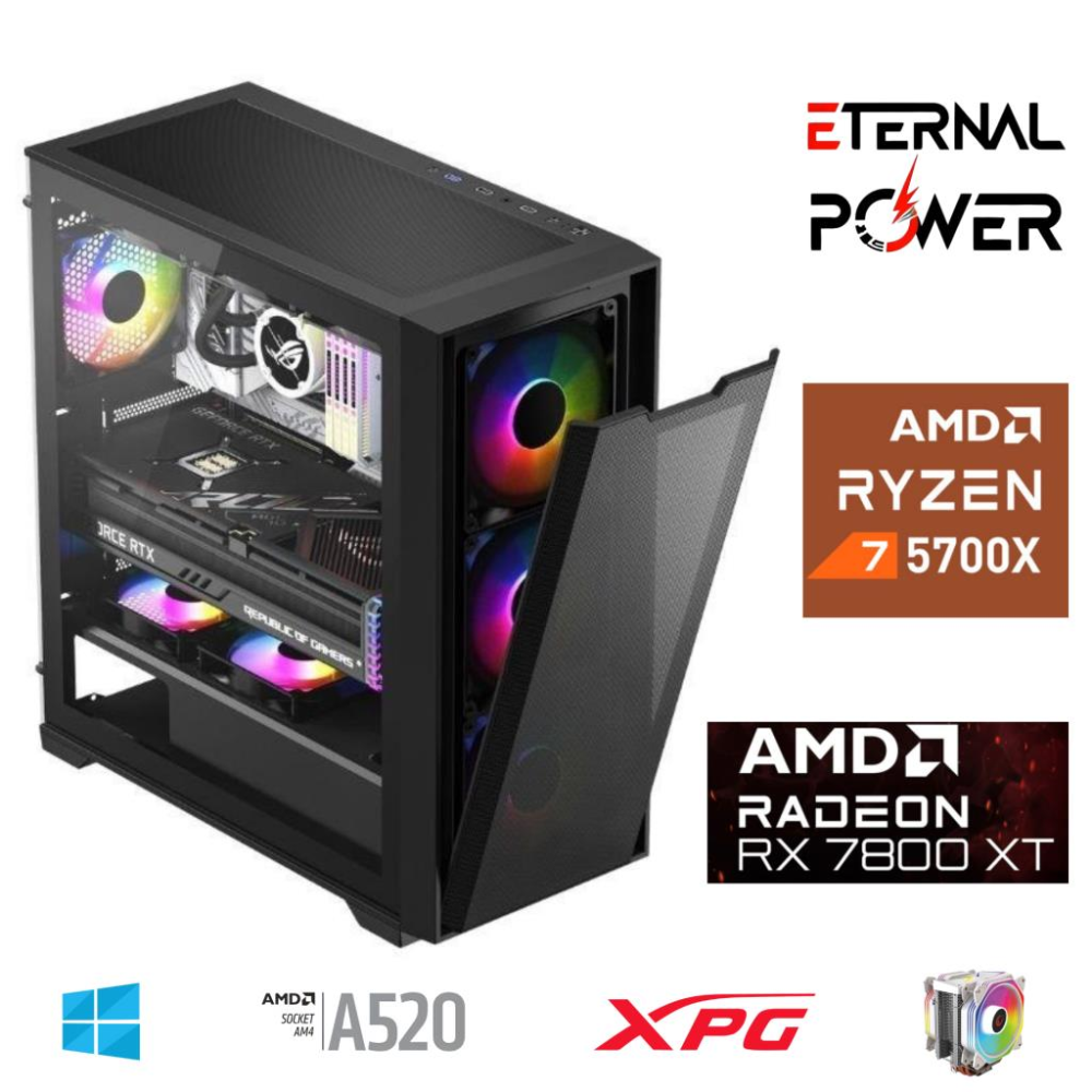 ETERNAL POWER RYZEN 7 5700X 32G DDR4 1TB M.2 RX7800XT A520 M650W ETERNAL POWER RYZEN 7 5700X 32G DDR4 1TB M.2 RX7800XT A520 M650W