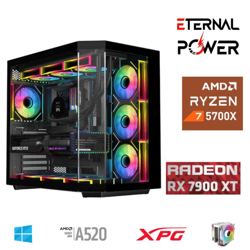 ETERNAL POWER RYZEN 7 5700X 32G DDR4 1TB M.2 RX7900XT A520 A750W ETERNAL POWER RYZEN 7 5700X 32G DDR4 1TB M.2 RX7900XT A520 A750W