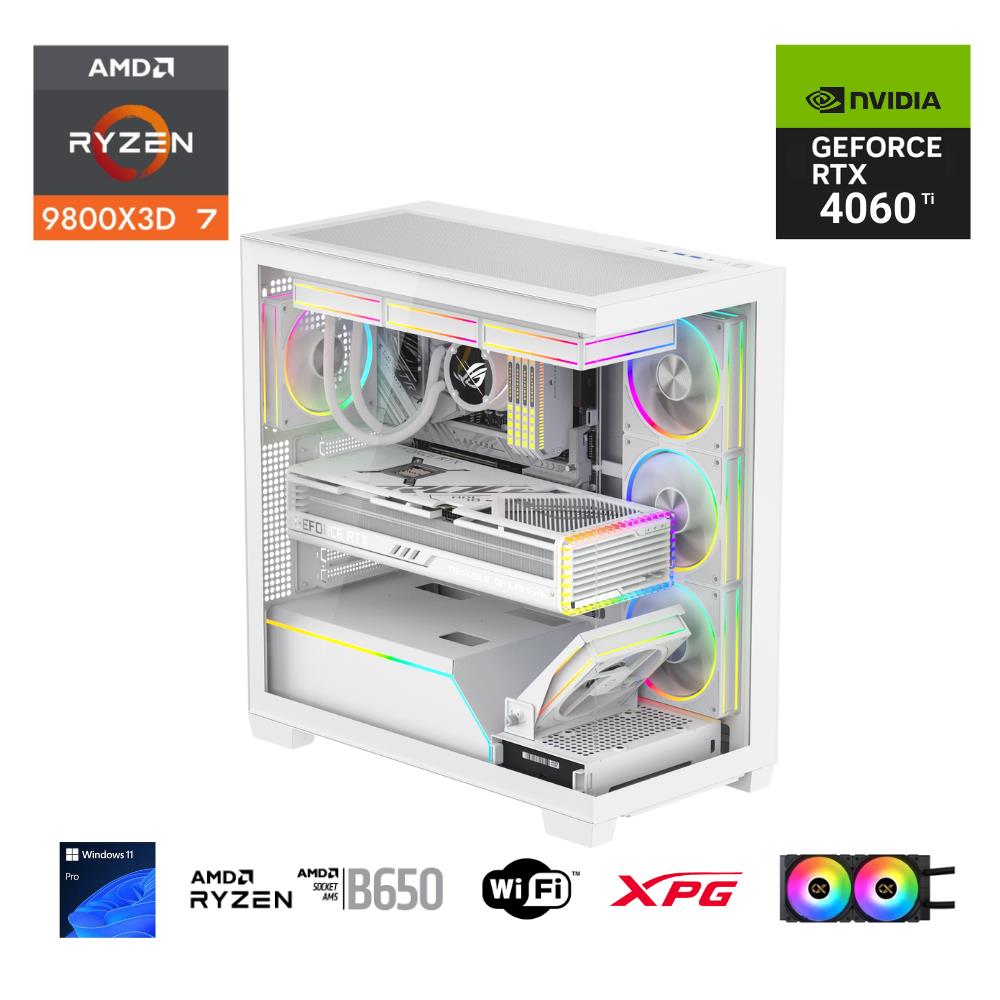 ETERNAL POWER RYZEN 7 9800X3D 32G DDR5 1TB M.2 RTX 4060Ti B650 WIFI 750W 240M