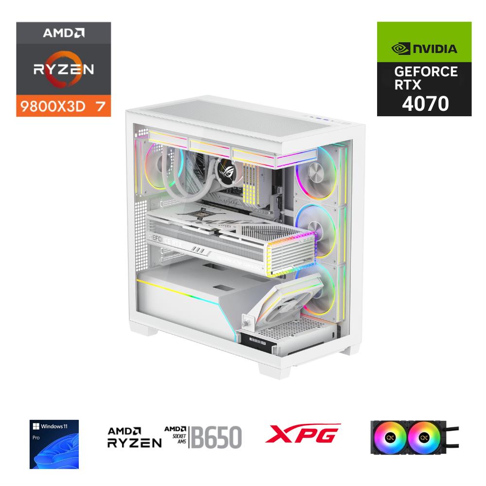 ETERNAL POWER RYZEN 7 9800X3D 32GB DDR5 1TB M.2 RTX 4070 B650 750W 240M