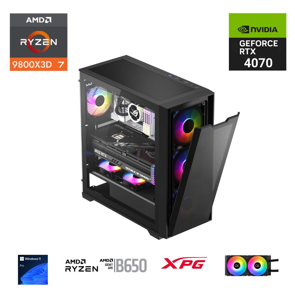 E.POWER  RYZEN 7 9800X3D 32GB DDR5 1TB M.2  RTX 4090 B650 WIFI 850W 240M