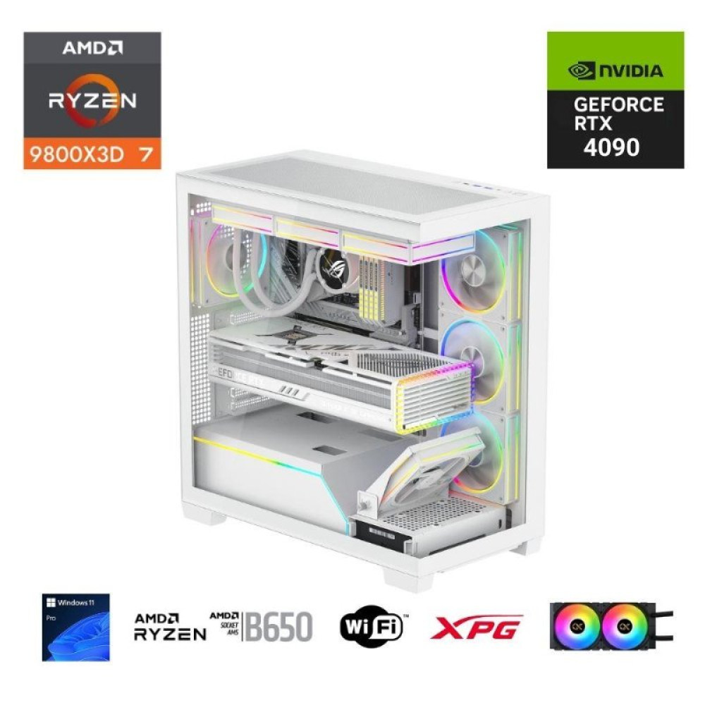 E.POWER  RYZEN 7 9800X3D 32GB DDR5 1TB M.2  RTX 4090 B650 WIFI 850W 240M
