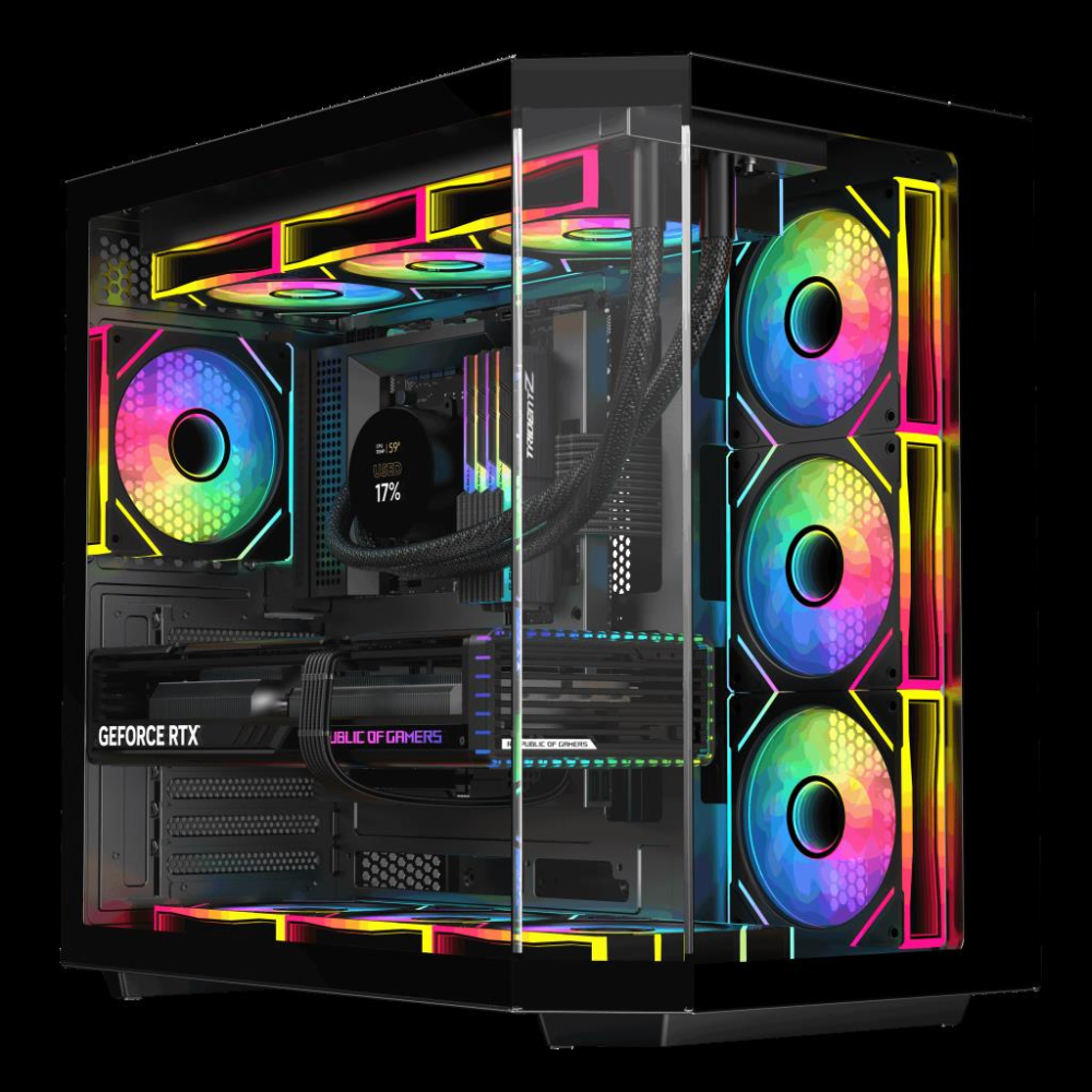 E.POWER  RYZEN 7 9800X3D 32GB DDR5 2TB M.2  RTX 5080 X870 WIFI 1000W 360M