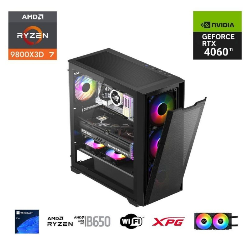 E.POWER  RYZEN 7 9800X3D 64GB DDR5 1TB M.2  RTX 4060 Tİ B650 WIFI 750W 240M