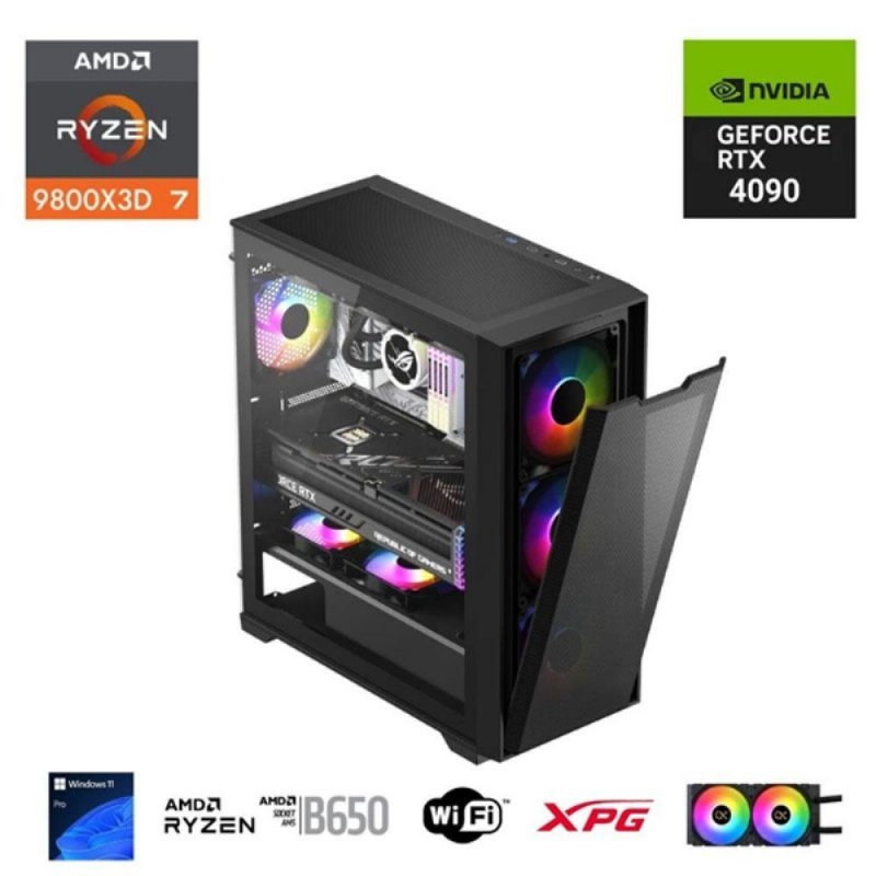 E.POWER  RYZEN 7 9800X3D 64GB DDR5 1TB M.2  RTX 4090 B650 WIFI 850W 240M