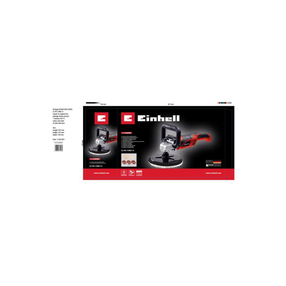 EİNHELL CC-PO 1100/1E, Çantalı Polisaj ve Zımpara Makinesi