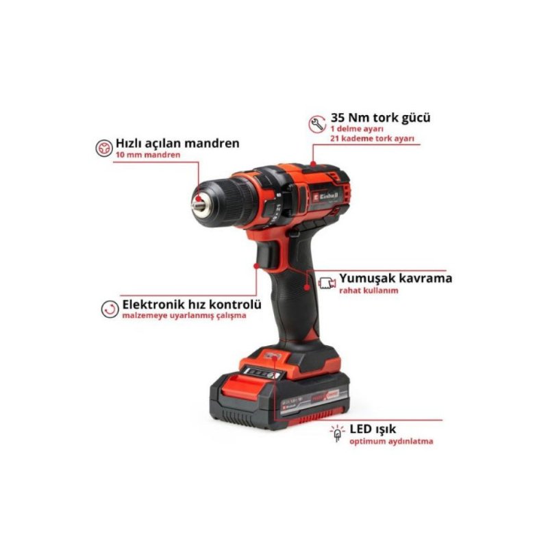 Einhell TC-CD 18/35 Li Tek Akülü 1.5 Ah Vidalama Makinesi Outlet