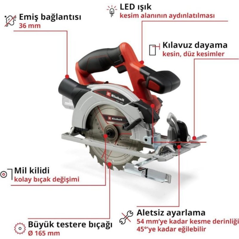 Einhell TE-CS 18/165-1 Li-Solo Akülü Daire Testere Outlet