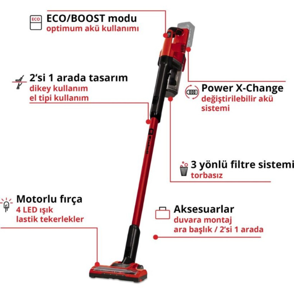 Einhell TE-SV 18 Li - Solo, Akülü Dikey Süpürge