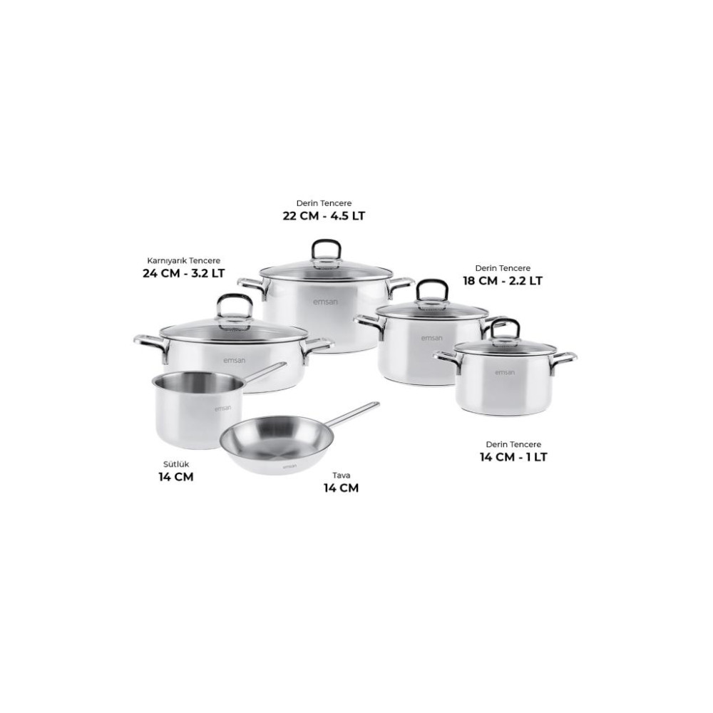 Emsan Cocinero 10 Parça Çelik Çeyiz Seti Outlet