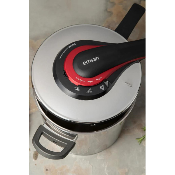 Emsan Up-line Kırmızı 4 lt + 6 lt Düdüklü Tencere Seti Outlet