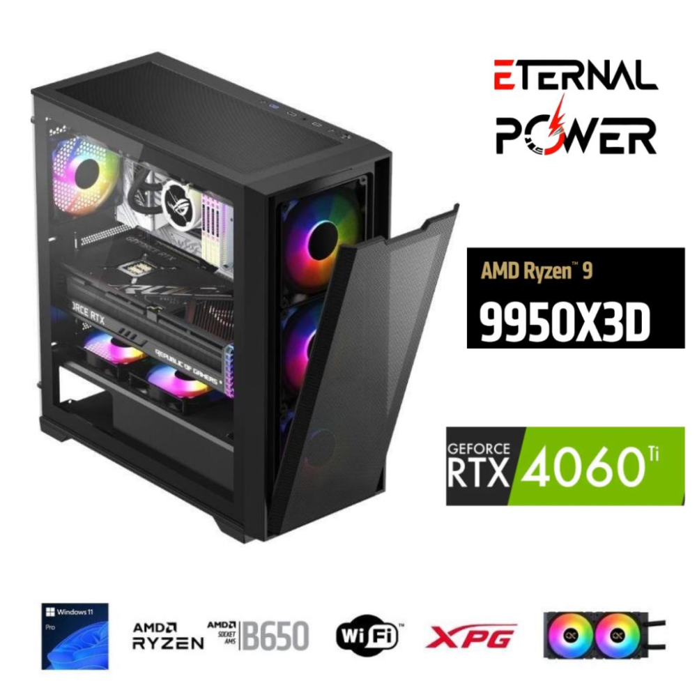 ETERNAL POWER  RYZEN 9 9950X3D 64GB DDR5 1TB M.2  RTX 4060 Tİ B650 WIFI 750W 240M ETERNAL POWER  RYZEN 9 9950X3D 64GB DDR5 1TB M.2  RTX 4060 Tİ B650 WIFI 750W 240M