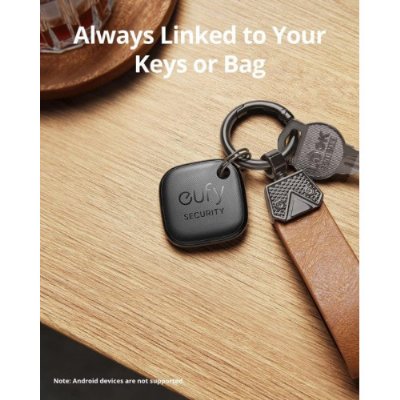 Eufy Güvenlik SmartTrack Link Bluetooth Öğe Bulucu ve Anahtar Bulucu, Apple Find My (yalnızca iOS), Uzaktan Kumandanızı, Bagajınızı, Telefonunuzu ve Daha Fazlasını Bulun, Suya Dayanıklı